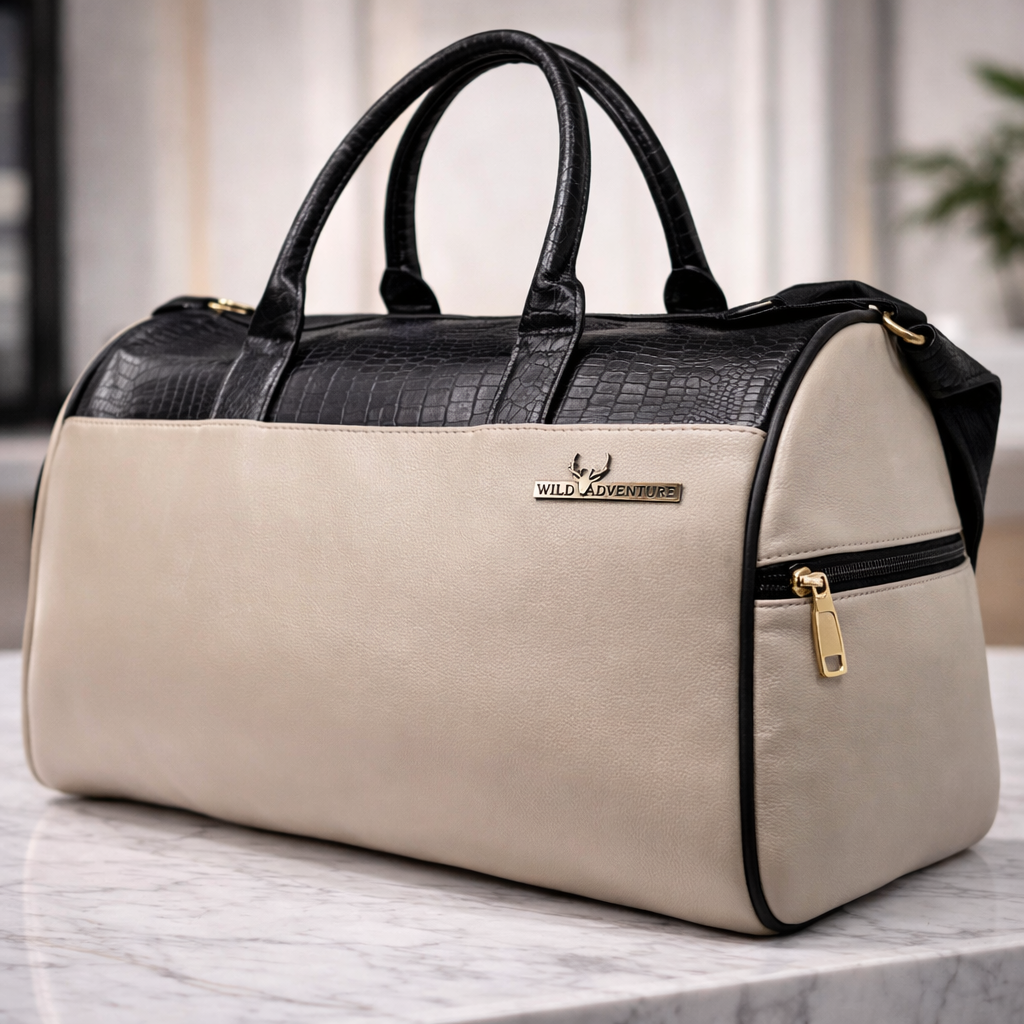 Beige leather bag