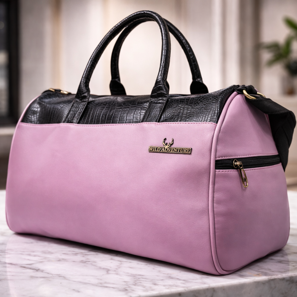 Pink leather bag